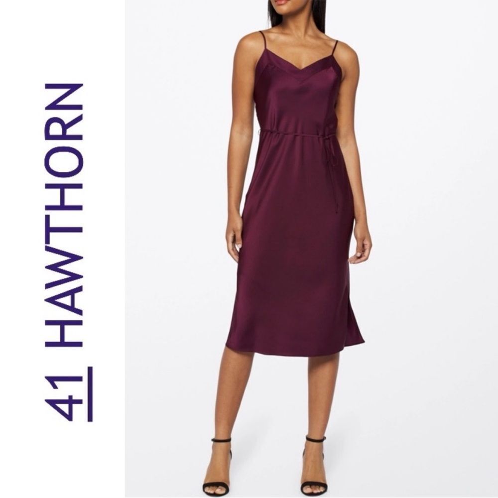 41 Hawthorn Satin Midi Slip Dress Ladies small